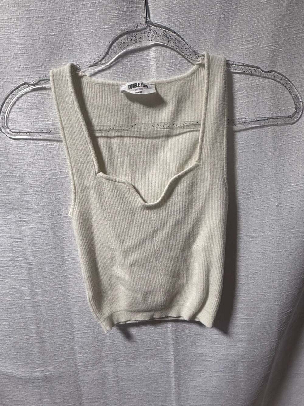 Double Zero Ribbed Knit Sweetheart Neckline Sleeveless Tank Top